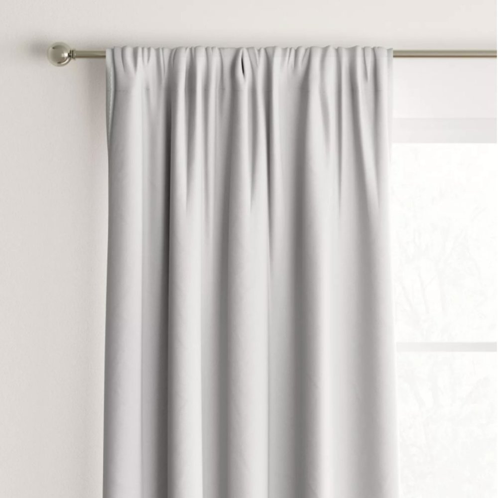 63"x42" Heathered Thermal Room Darkening Curtain Panel, White